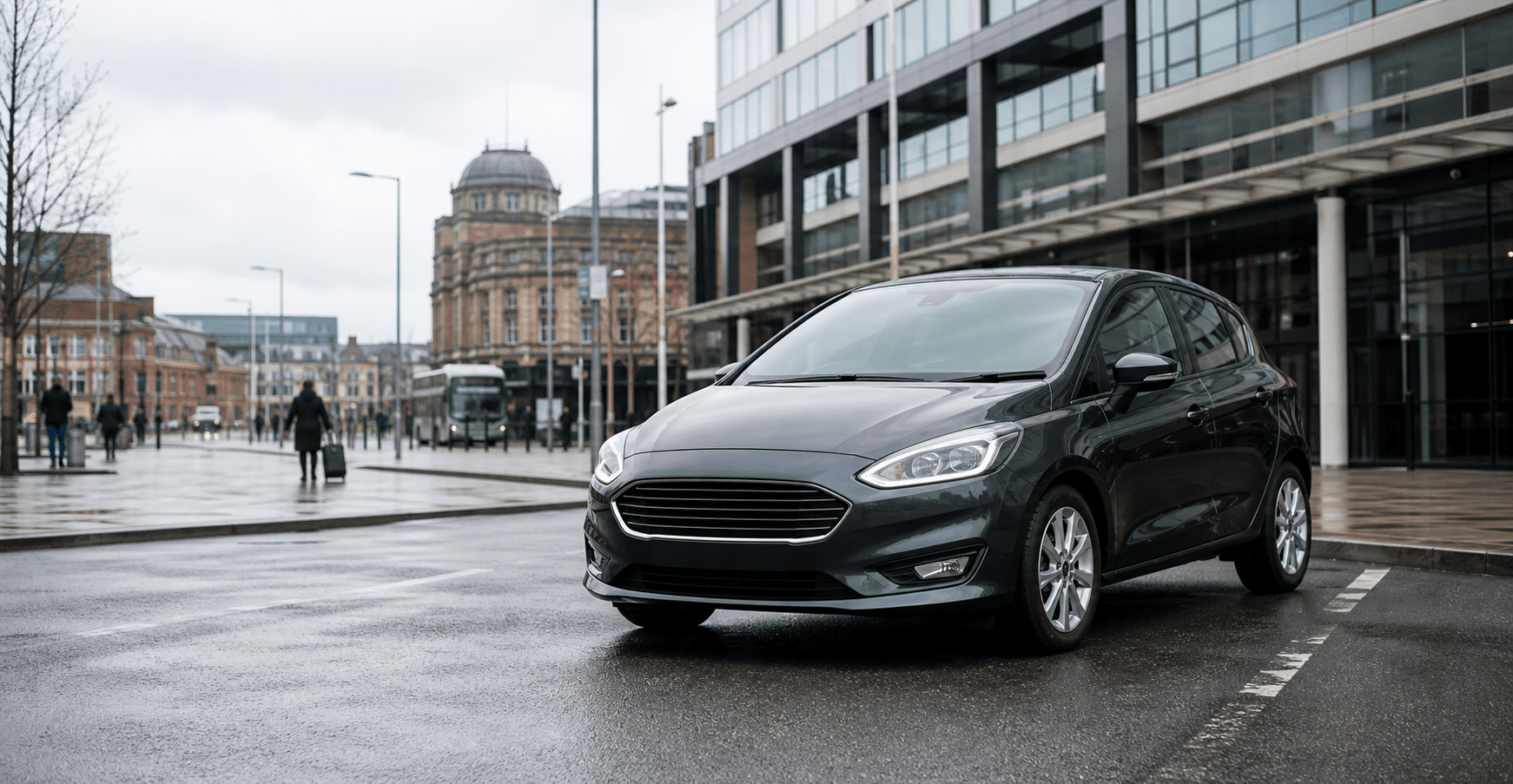 Compact hire car ready for practical travel around Mansfield